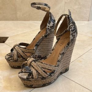 SCHUTZ Rattle Snake High Heel Wedges